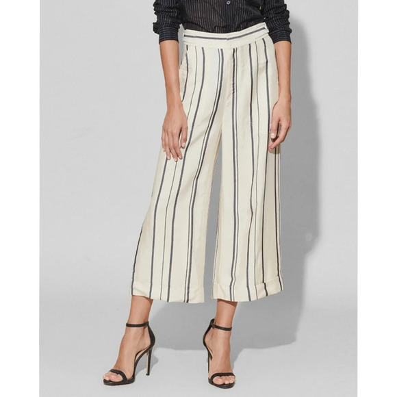Equipment Striped Wide Leg Crop - Picture 1 of 10